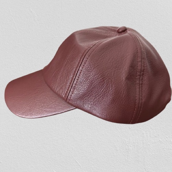 Anthropologie Wyeth Hailey in Cognac Baseball Cap Brown Faux Leather Hat Unisex - Picture 4 of 9